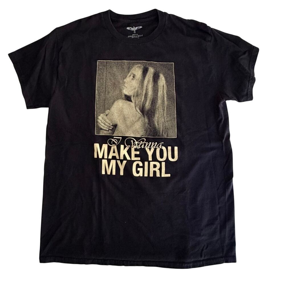 Isabel LaRosa "Make You My Girl" Black Graphic T-Shirt Sz Med